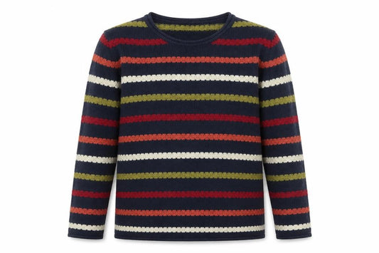 Isle Essentials Unisex Multicoloured Striped Knit Jumper Size S