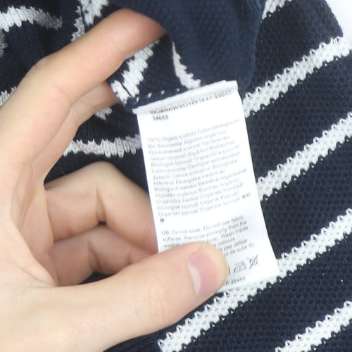 Helly Hansen Men's Blue Striped Cotton Crew Neck Jumper M