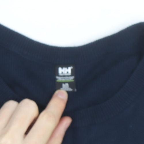 Helly Hansen Men's Blue Striped Cotton Crew Neck Jumper M