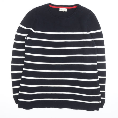 Cambridge Dry Goods Women's Blue Striped Cotton Jumper Size 8