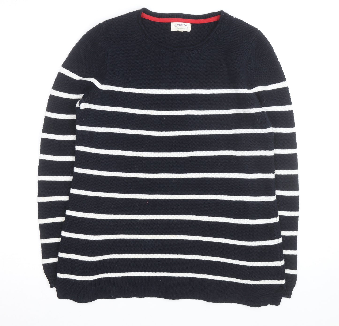 Cambridge Dry Goods Women's Blue Striped Cotton Jumper Size 8