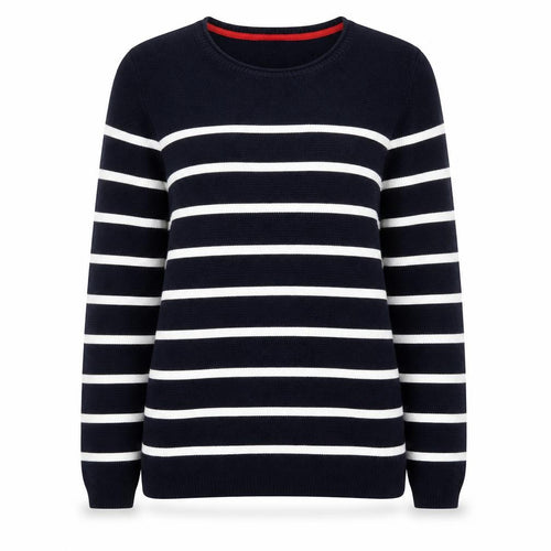 Cambridge Dry Goods Women's Blue Striped Cotton Jumper Size 8