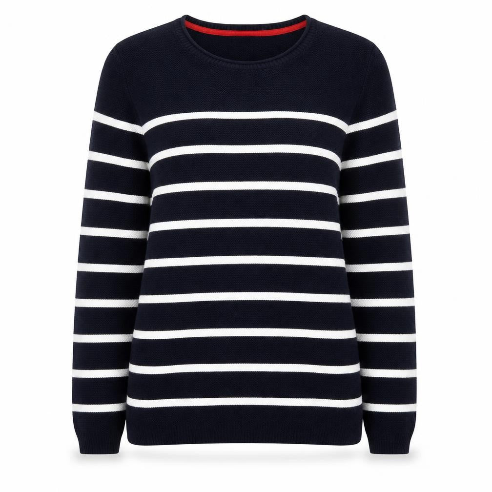 Cambridge Dry Goods Women's Blue Striped Cotton Jumper Size 8