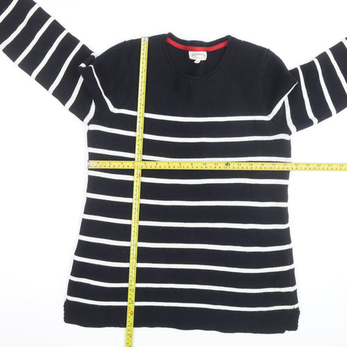 Cambridge Dry Goods Women's Blue Striped Cotton Jumper Size 8