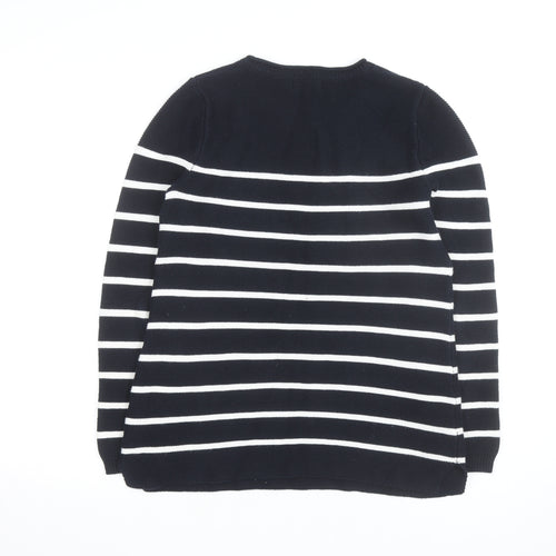 Cambridge Dry Goods Women's Blue Striped Cotton Jumper Size 8