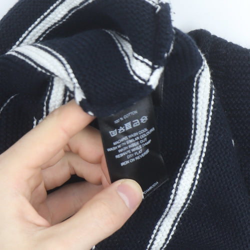 Cambridge Dry Goods Women's Blue Striped Cotton Jumper Size 8