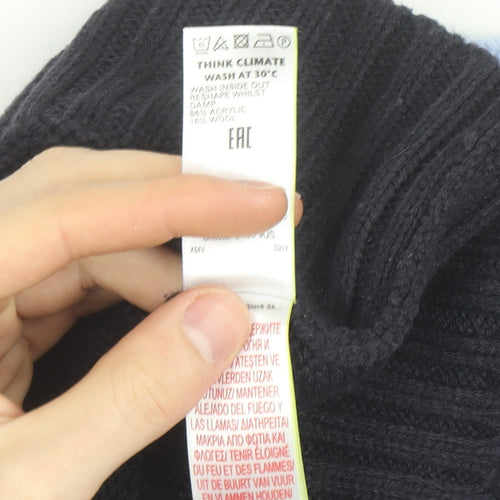 Marks and Spencer Women’s Blue Mix Geometric Mock Neck Pullover Jumper XS