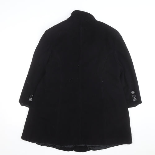 Erich Fend Women's Black Wool Cashmere Long Overcoat Size 12