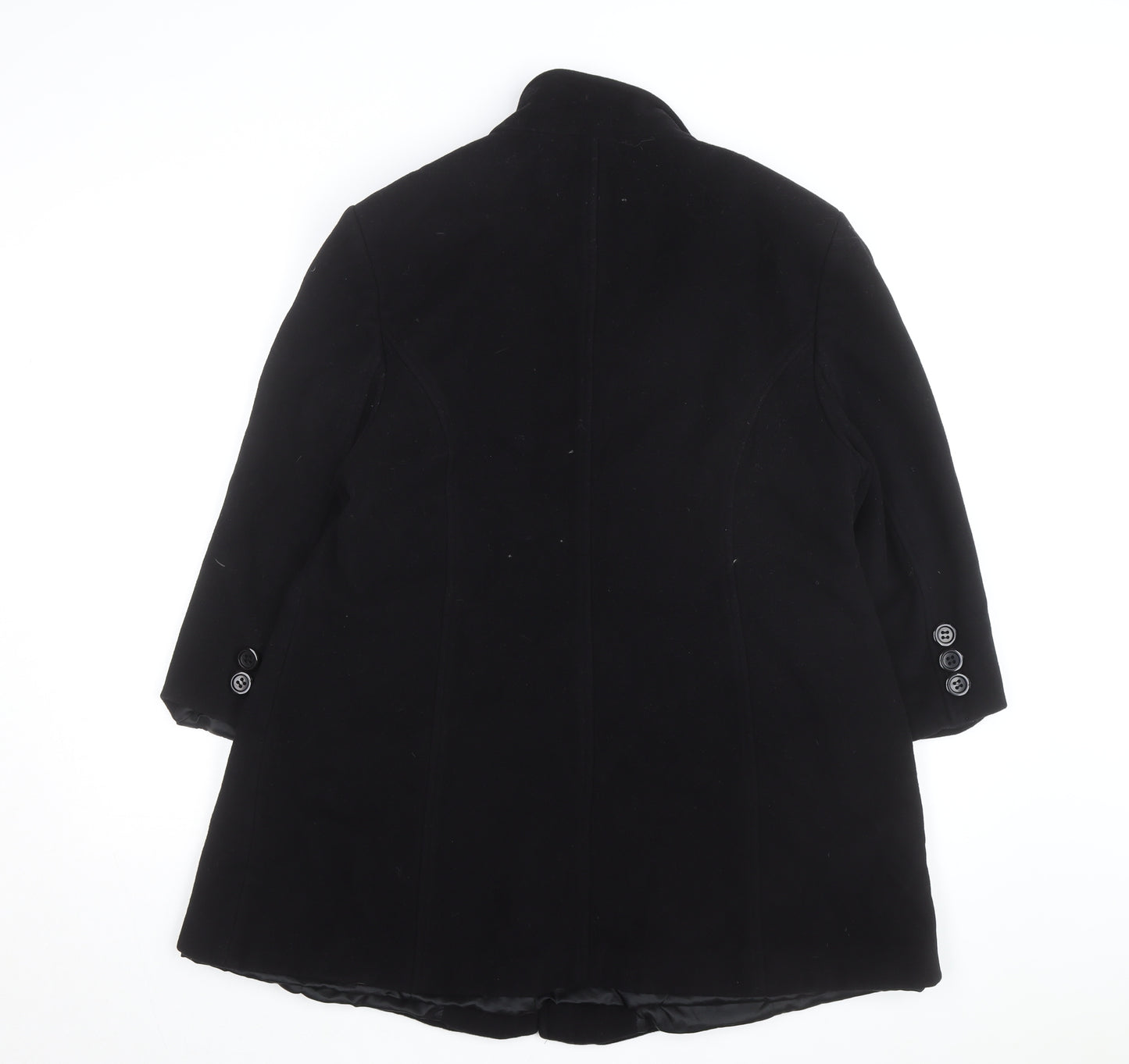 Erich Fend Women's Black Wool Cashmere Long Overcoat Size 12