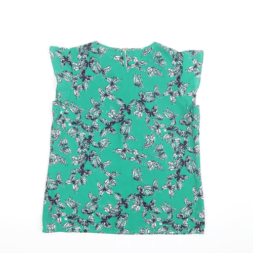 Dunnes Stores Women's Green Butterfly Blouse Size 14 Sleeveless