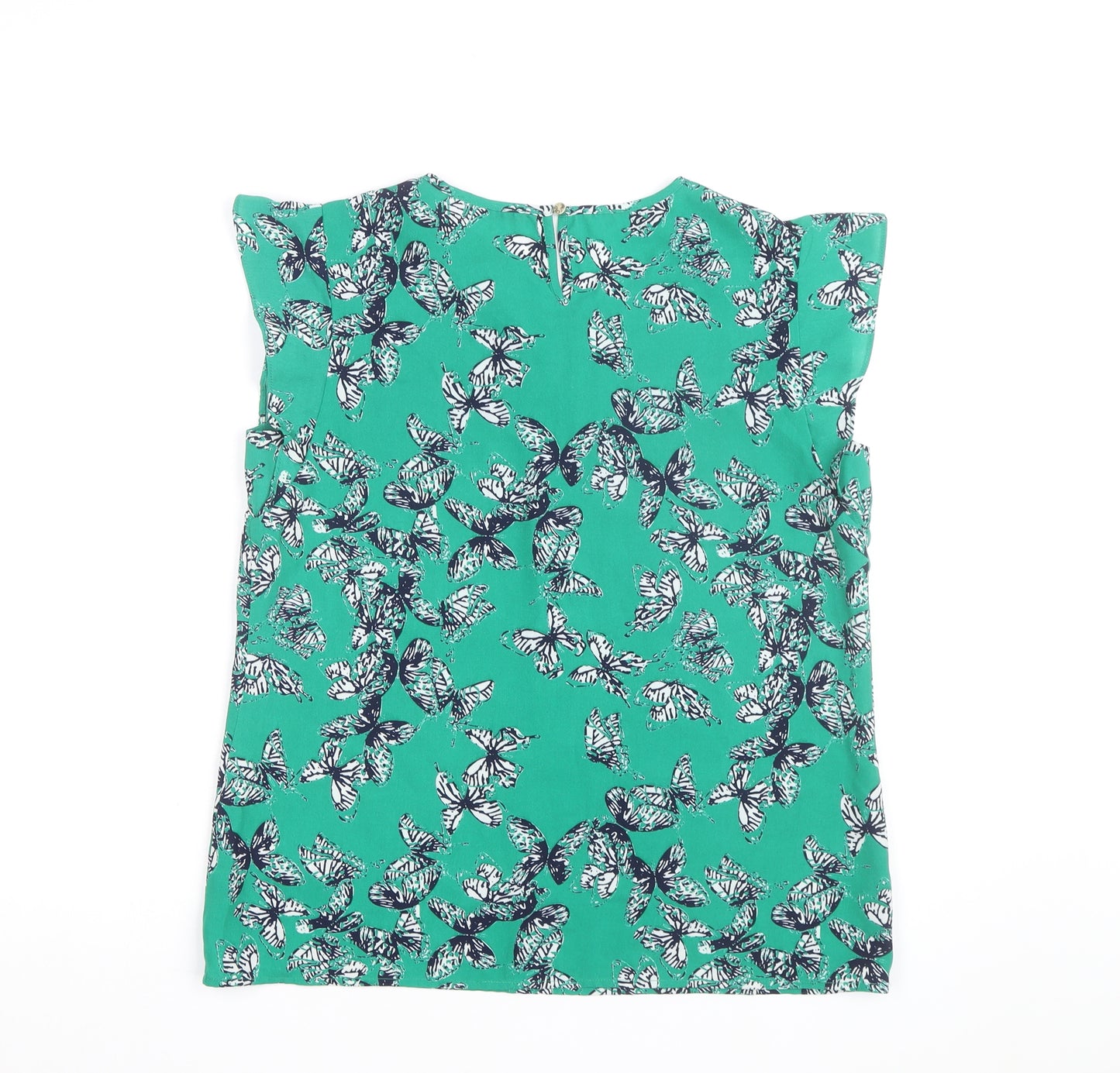 Dunnes Stores Women's Green Butterfly Blouse Size 14 Sleeveless