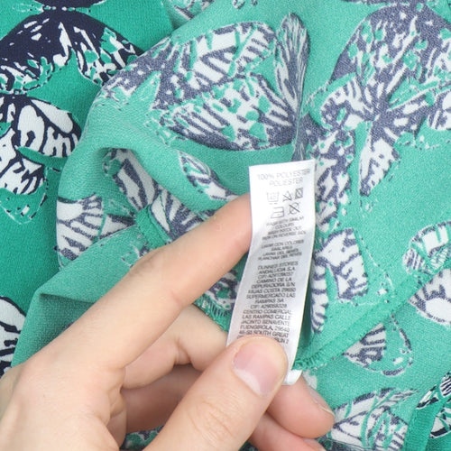 Dunnes Stores Women's Green Butterfly Blouse Size 14 Sleeveless