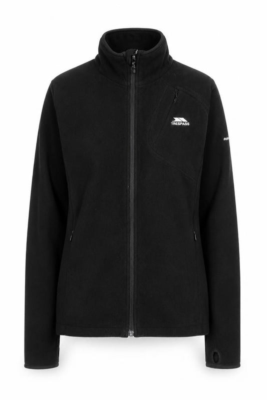 Trespass Womens Black Fleece Full Zip Jacket Size 10 Regular Fit
