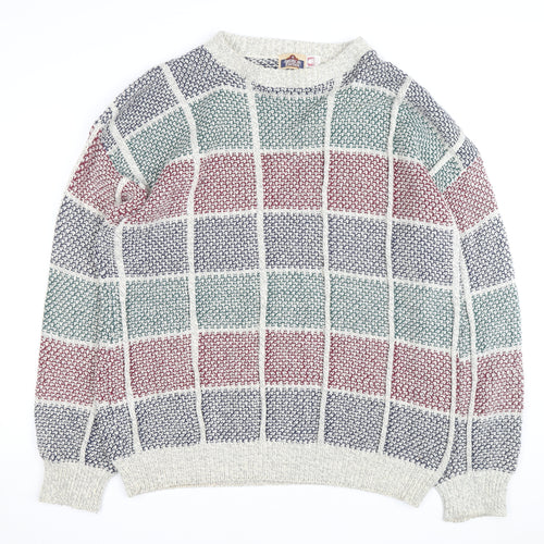 American Edition Men's Multicoloured XL Chunky Knit Cotton Jumper