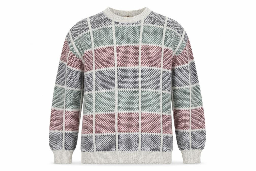 American Edition Men's Multicoloured XL Chunky Knit Cotton Jumper