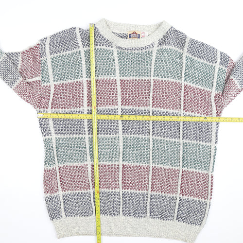 American Edition Men's Multicoloured XL Chunky Knit Cotton Jumper