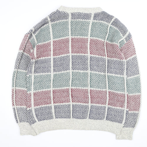 American Edition Men's Multicoloured XL Chunky Knit Cotton Jumper