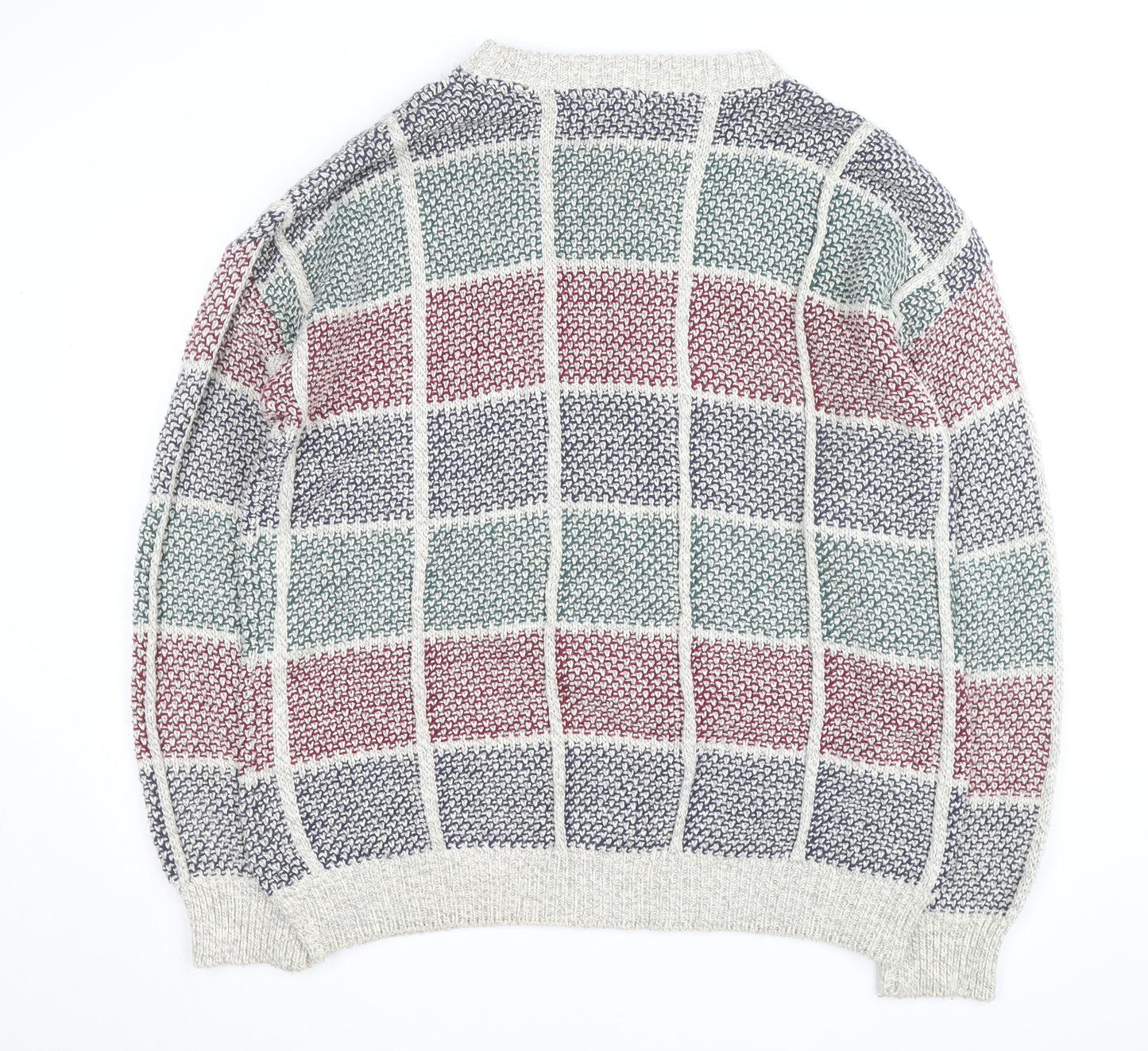 American Edition Men's Multicoloured XL Chunky Knit Cotton Jumper