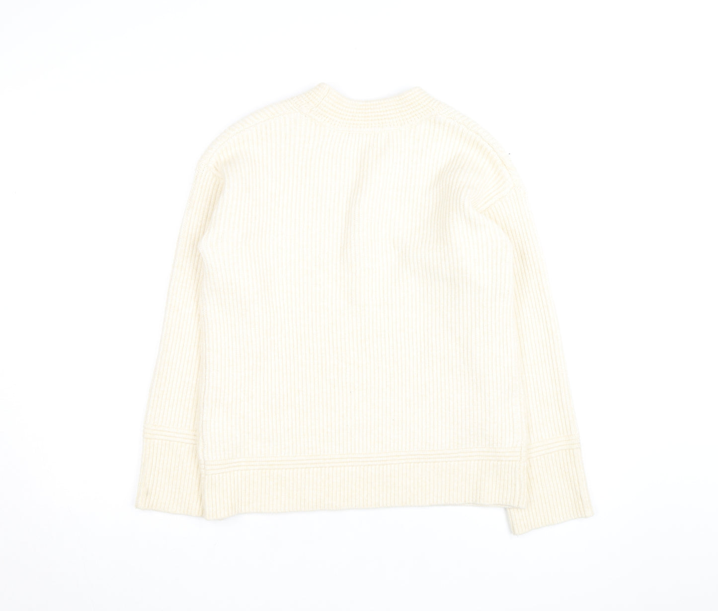 Marks and Spencer Women’s Ivory V-Neck Knit Jumper Size S