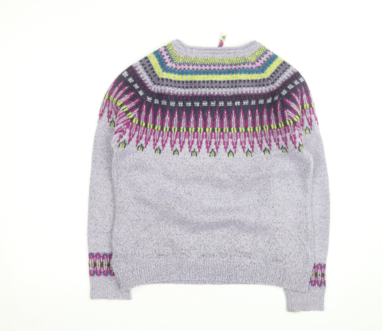 Weird Fish Women's Purple Fair Isle Knit Jumper Size 12