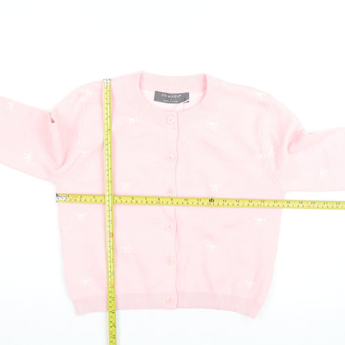 Primark Women Pink Cardigan Knit Jumper M Crew Neck Long Sleeve
