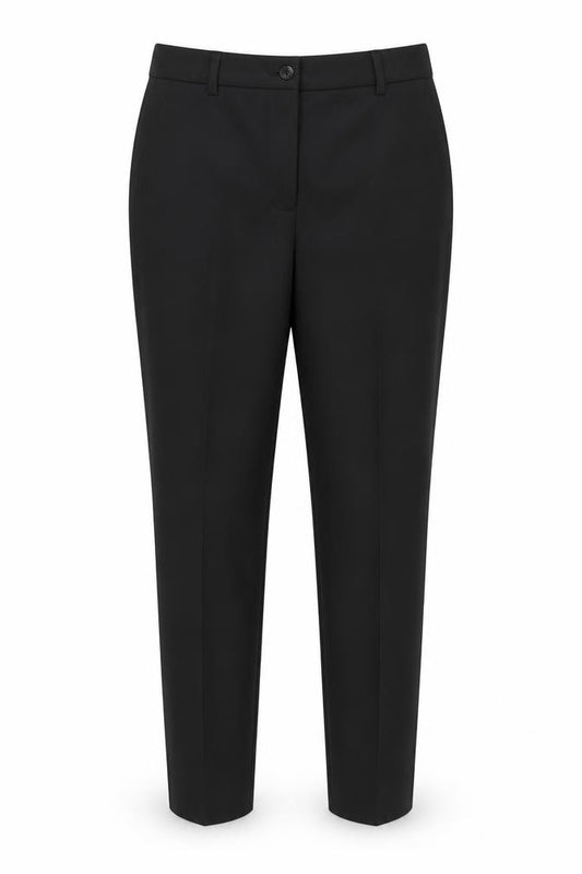 Front view of ROSSO35 Women's Black Slim Fit Tailored Trousers, size 12
