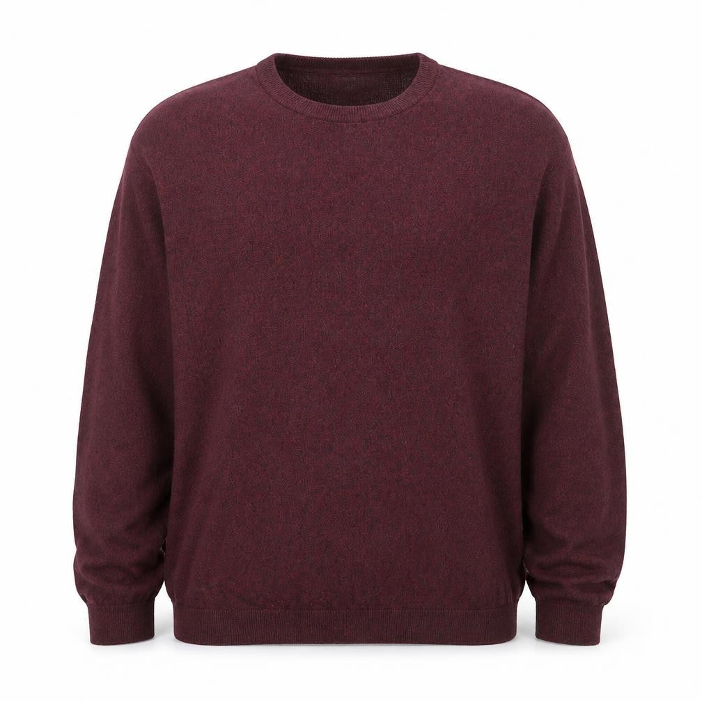 Front view of Topman Men's Red XL Cotton Blend Crew Neck Jumper