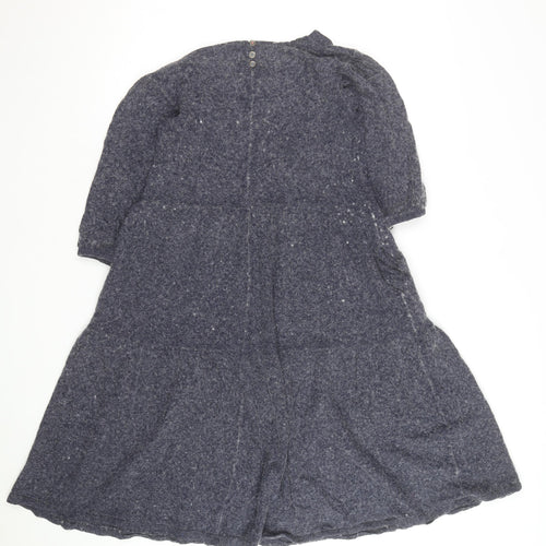 White Stuff Women's Blue Wool Blend A-Line Dress UK 10