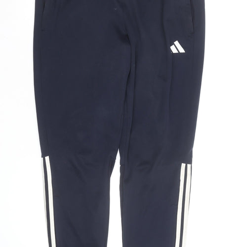 Adidas Men's Blue Track Pants L Tapered Fit AEROREADY Activewear