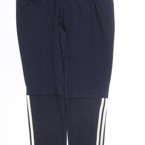 Adidas Men's Blue Track Pants L Tapered Fit AEROREADY Activewear
