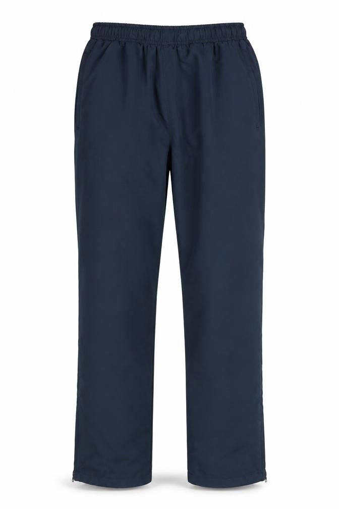 Front view of Dunlop Men's Blue L Track Pants Lightweight Woven Polyester Trousers