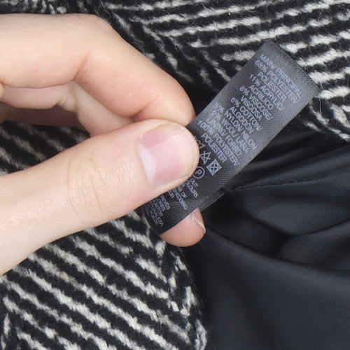 Dunnes Stores Women's Grey Herringbone Wool Blend Pea Coat Size 12