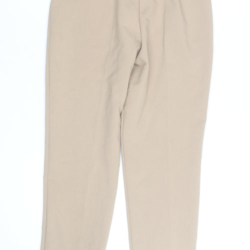 Zara Women Beige High Waist Tapered Trousers Size S
