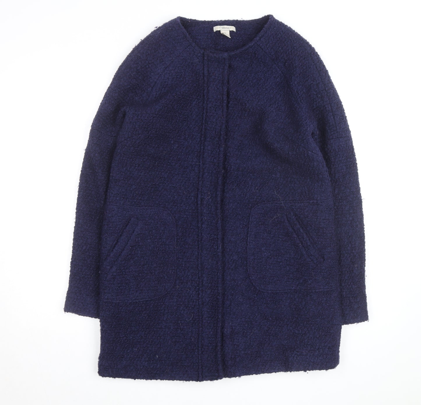 Sfera Women's Blue Wool Blend Mid-Length Coatigan Size S