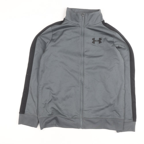 Under Armour Girls Grey Medium Full Zip Track Jacket Teen Sportswear