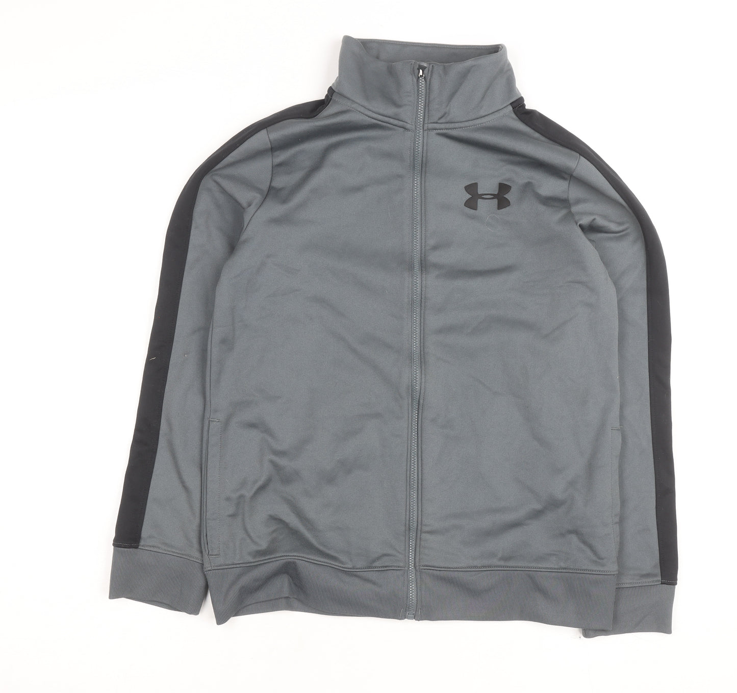 Under Armour Girls Grey Medium Full Zip Track Jacket Teen Sportswear