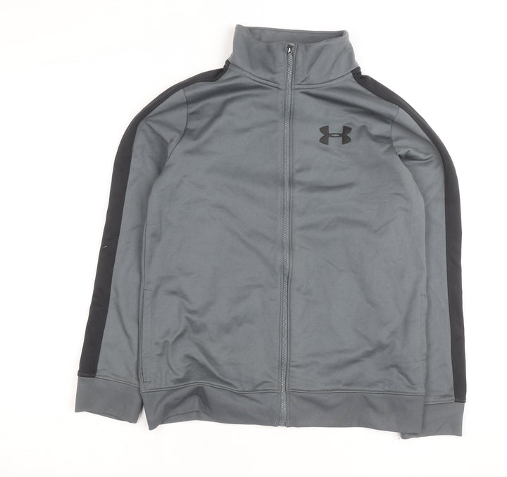 Under Armour Girls Grey Medium Full Zip Track Jacket Teen Sportswear