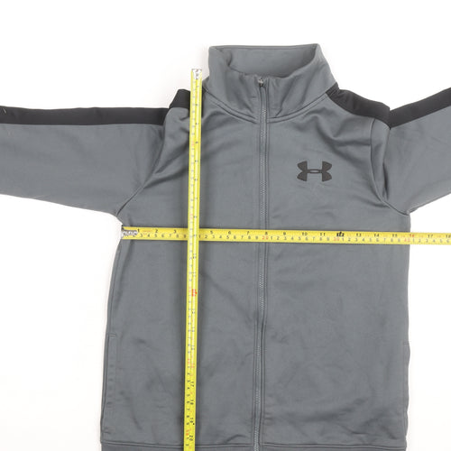 Under Armour Girls Grey Medium Full Zip Track Jacket Teen Sportswear