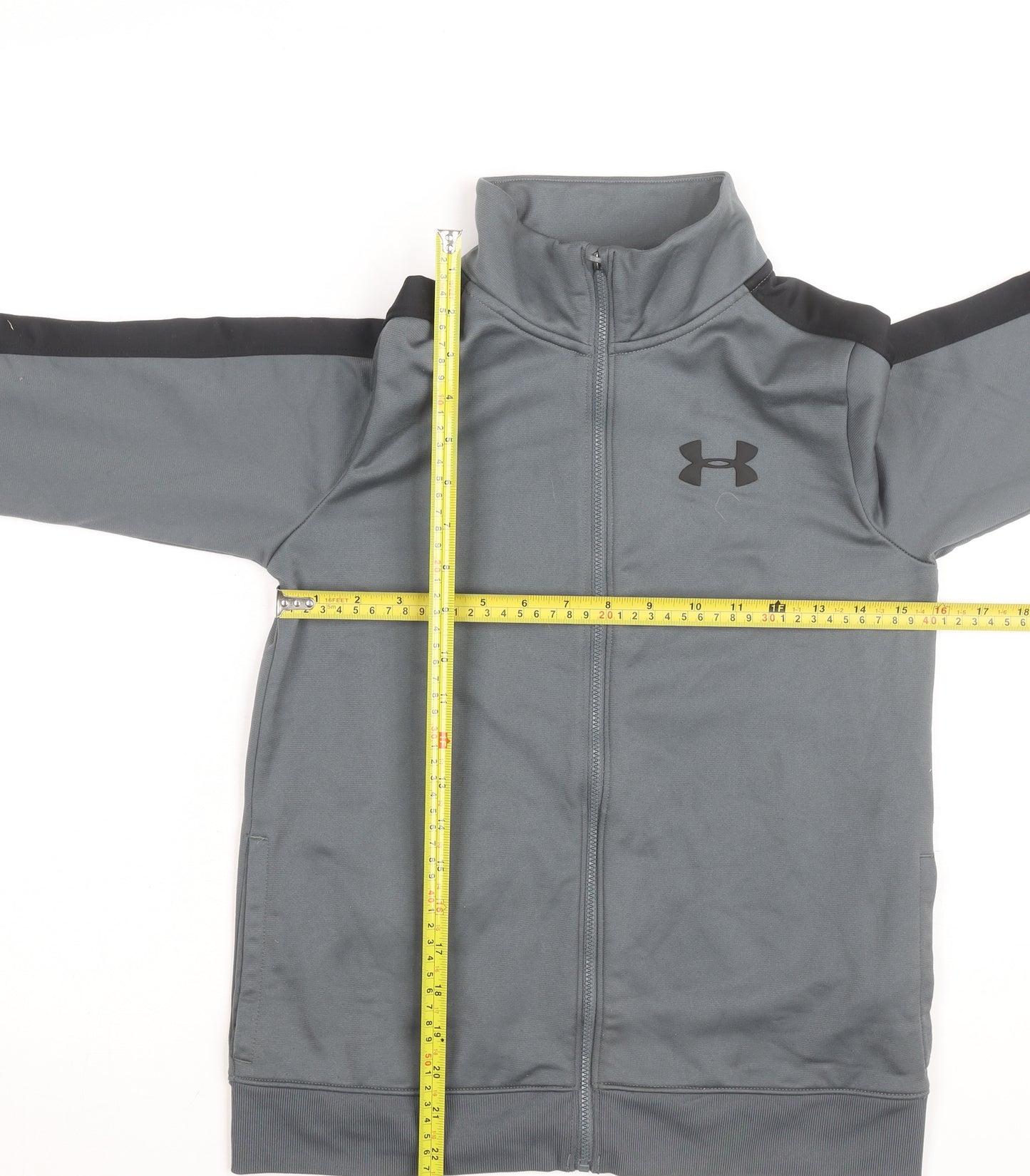 Under Armour Girls Grey Medium Full Zip Track Jacket Teen Sportswear