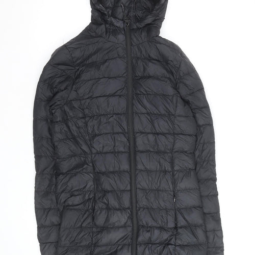 McKINLEY Women's Black Long Puffer Jacket Size 16 Hooded Lined