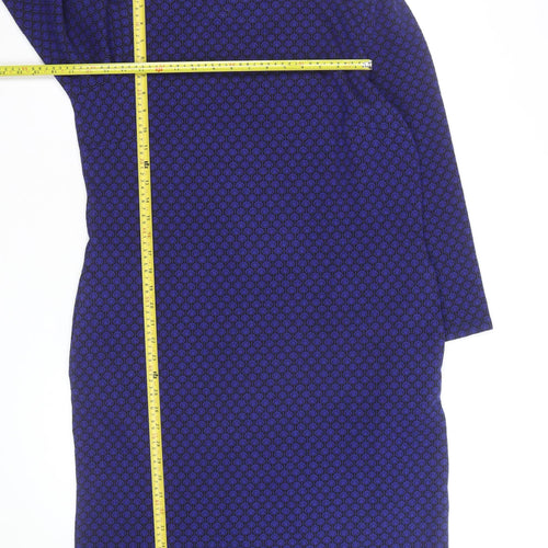 Pomodoro Women Blue Geometric Knee Length Shift Dress Size 14