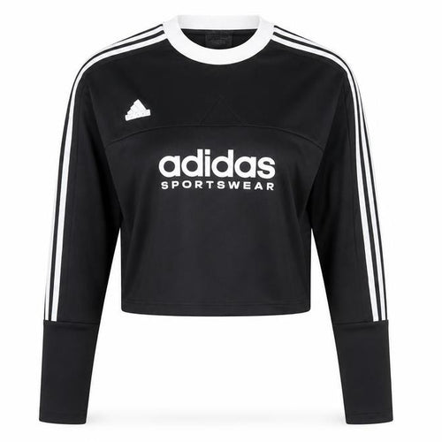 Adidas Womens Black Long Sleeve Cropped Sportswear Top L Regular Fit