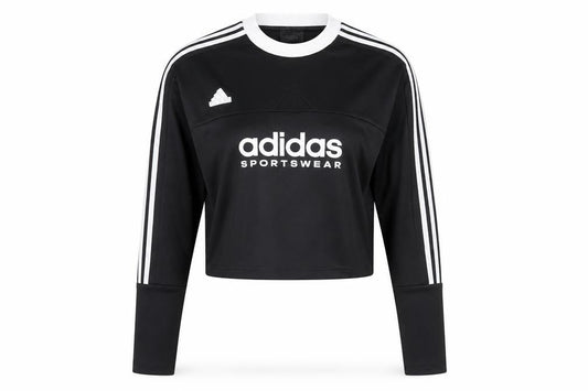 Adidas Womens Black Long Sleeve Cropped Sportswear Top L Regular Fit