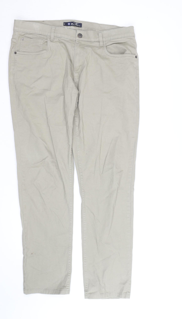 Ben Sherman Men's Beige Chino Trousers 36R Cotton Stretch