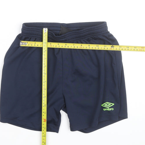 Umbro Boys Navy Blue YM 146 Athletic Shorts Polyester Elastic Waist