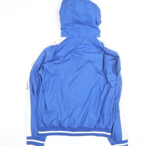 Tommy Hilfiger Blue Hooded Windbreaker Jacket Mens 164 M Nylon Polyester