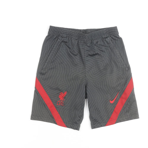 Nike Boys Grey L Liverpool FC Dri-Fit Athletic Football Shorts L 147-158cm
