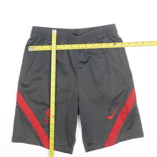 Nike Boys Grey L Liverpool FC Dri-Fit Athletic Football Shorts L 147-158cm