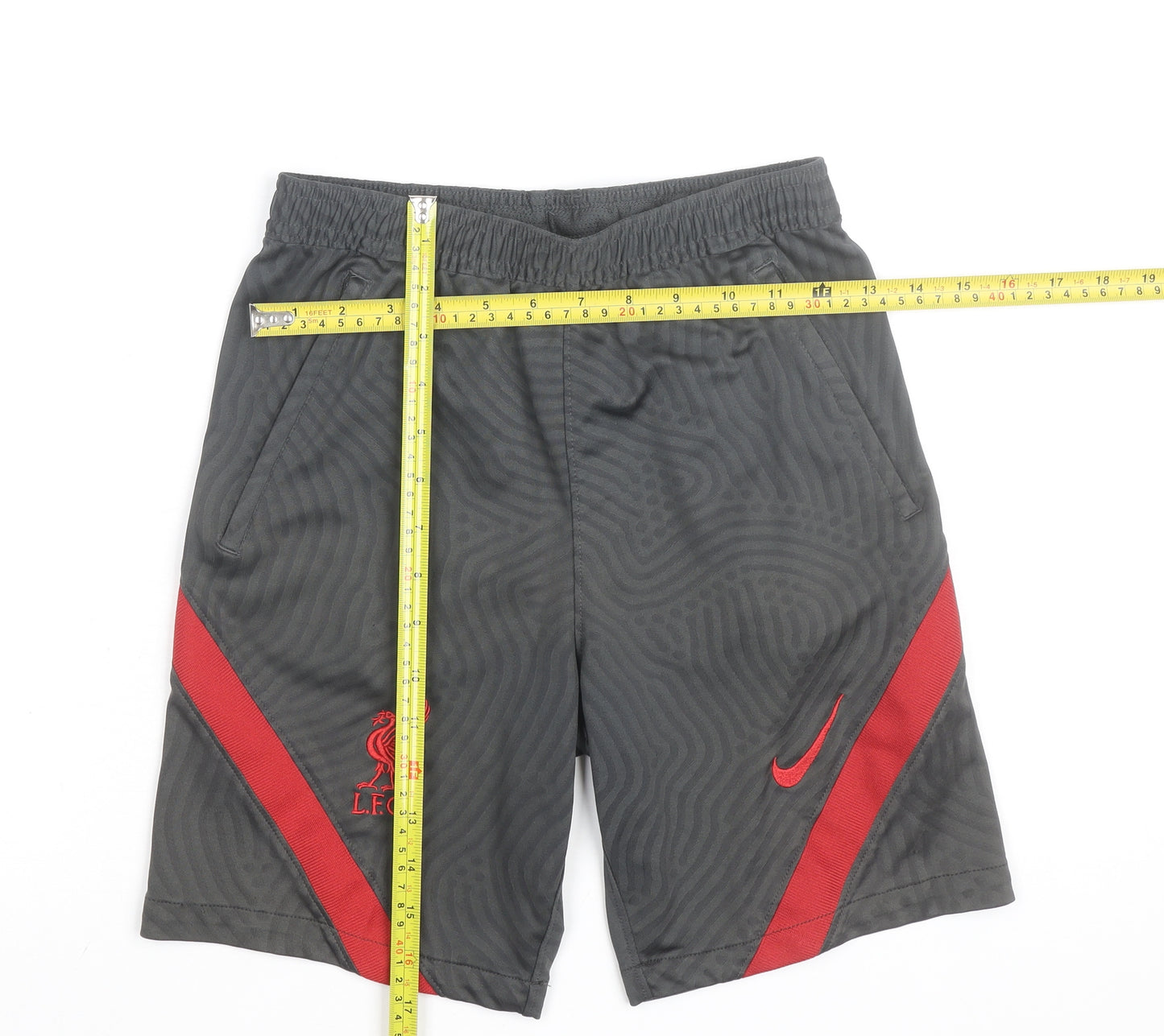 Nike Boys Grey L Liverpool FC Dri-Fit Athletic Football Shorts L 147-158cm