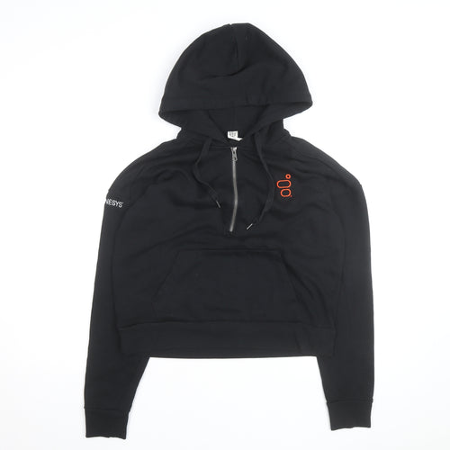District Women's Black 1/4 Zip Hoodie Medium Fleece Pullover